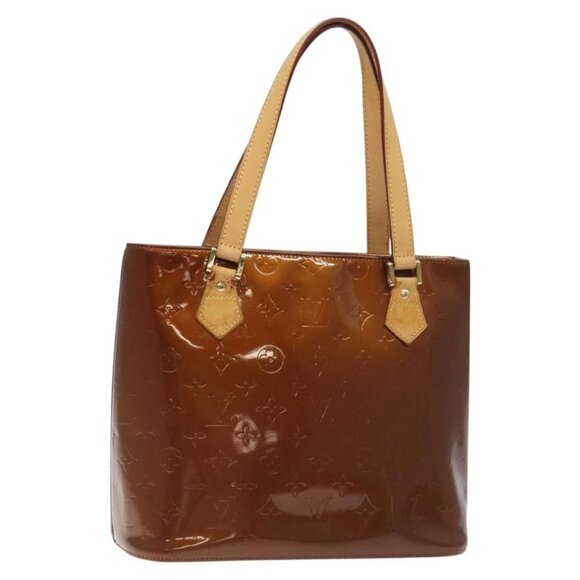 LOUIS VUITTON Monogram Vernis Houston Hand Bag Bronze M91122 LV Auth BA3582 - Picture 1 of 16